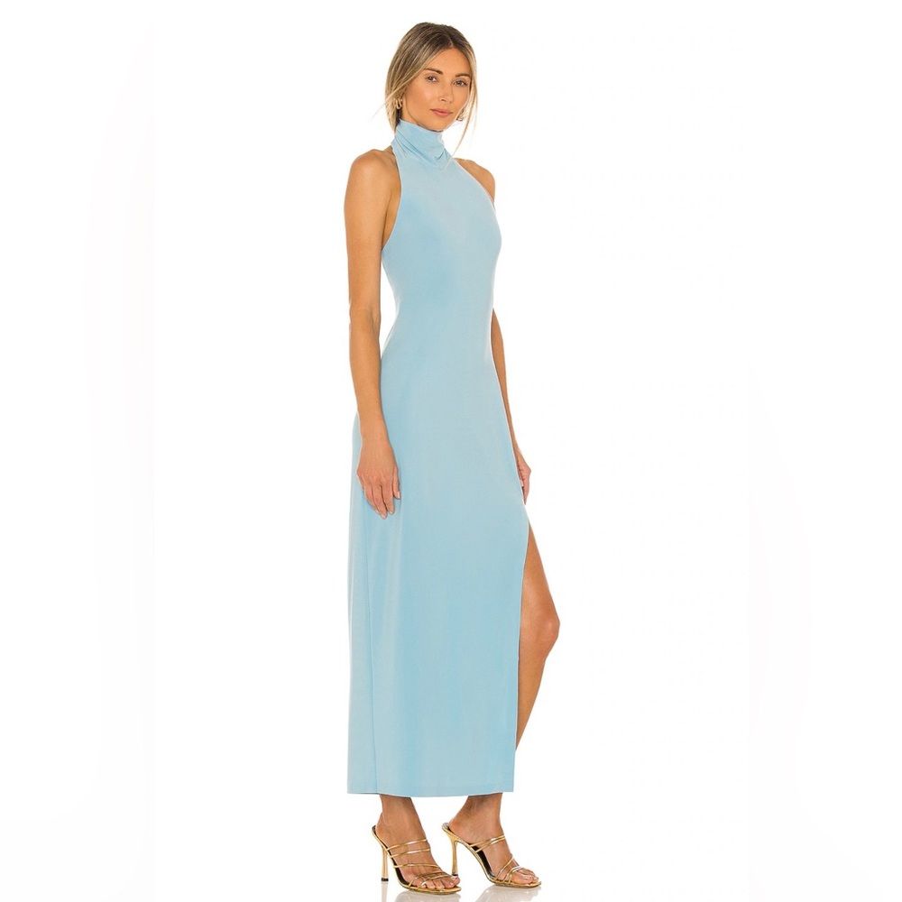 Norma Kamali Halter Turtle Slide Slit Dress - Size Medium